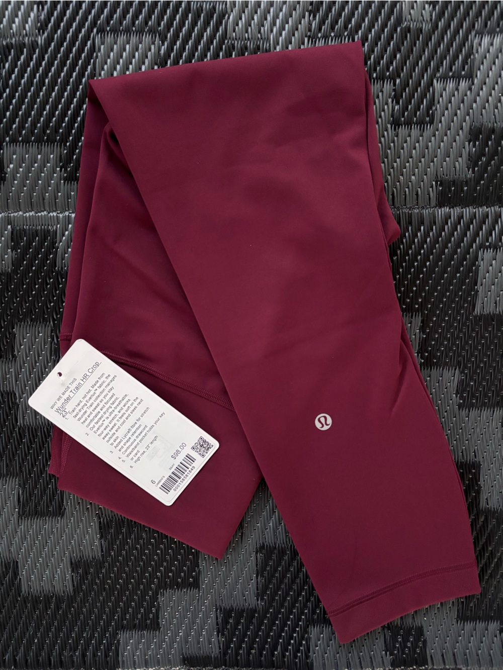 lululemon Burgundy Bay Wunder Train High-Rise Leggings 23”